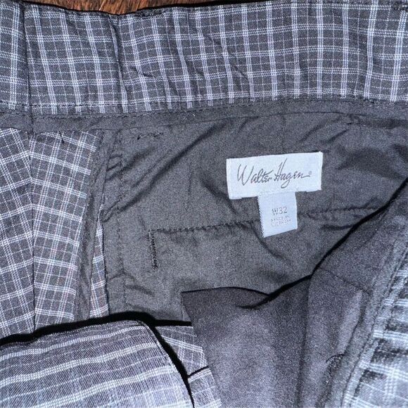 NWOT Walter Hagen Men's Plaid Gray Golf Shorts Size 32 Tech Flex Wicking - Picture 3 of 4